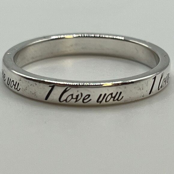 Tiffany Retired Notes "I Love You" Ring - Sterling Silver - Size 8.0 - Picture 6 of 11